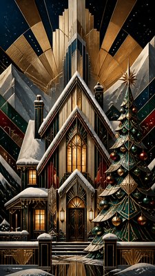 Art Deco Architecture Art Christmas card example