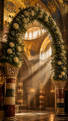 Byzantine Architecture wedding invitation example