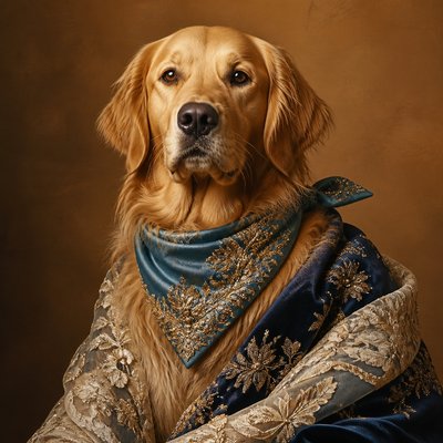 Haute Couture Fashion Design pet portrait example
