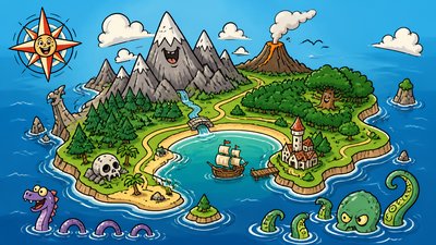 Cartoon Comic Art fantasy map example