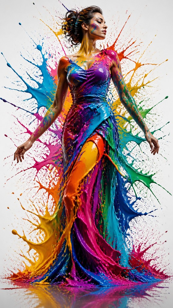 full-length portrait of an elegant figure — Color Splash