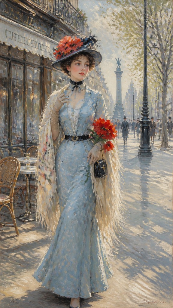 full-length portrait of an elegant figure — French Art Style