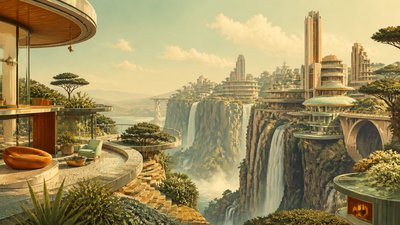 Mid-Century Modern Interior Design concept art example