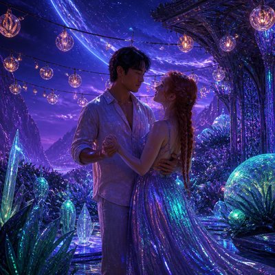 Alien World Sci-Fi Art couple portrait example
