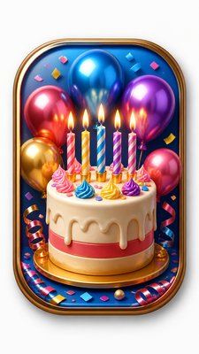 Skeuomorphic Icon Design birthday card example