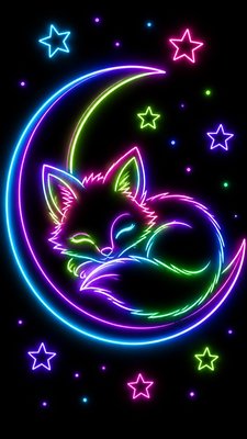 Neon Outline Style baby announcement example