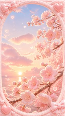 cherry blossom branches against a soft dawn sky, no people — Soft Girl Aesthetic wallpaper