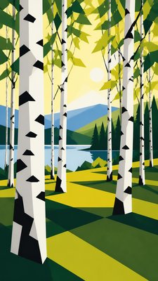 Hard-edge Painting Style wall art print example