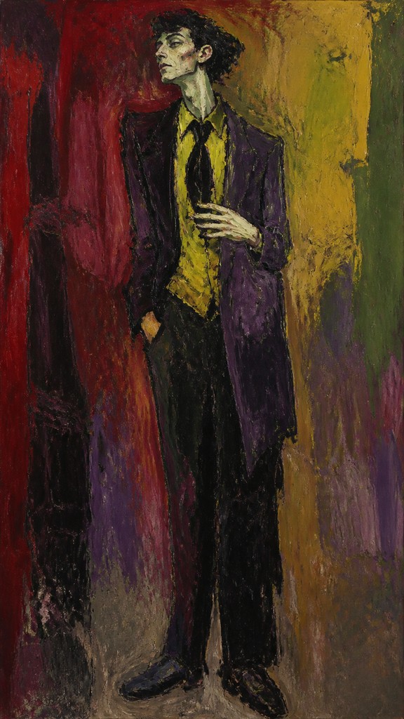 full-length portrait of an elegant figure — Expressionist Portrait Style