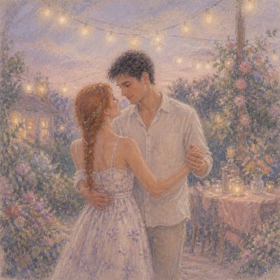 Pastel Art Style couple portrait example