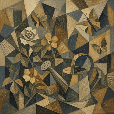 Cubism Art Style coloring page example