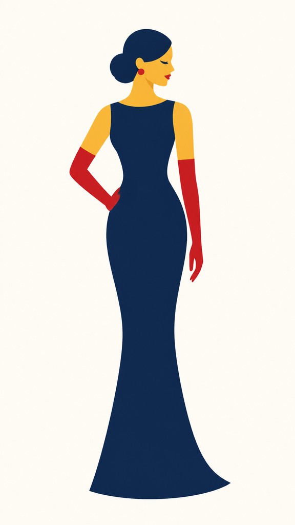 full-length portrait of an elegant figure — Flat Icon Design