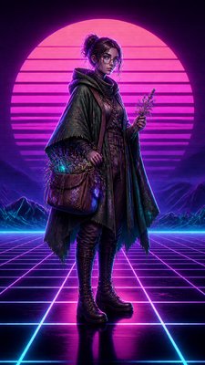 Synthwave Aesthetic character design example