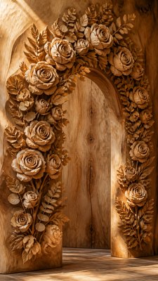 Wood Carving Sculpture Art Style wedding invitation example