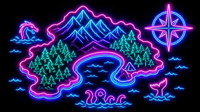 Neon Icon Design fantasy map example