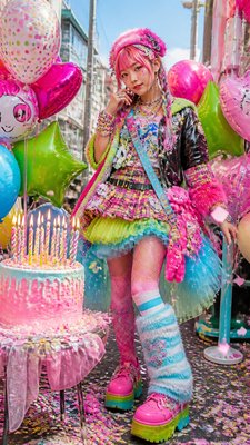 Harajuku Fashion Style birthday card example