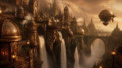 Steampunk Art Style concept art example