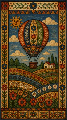 Folk Art Style greeting card example