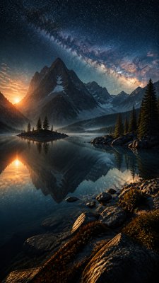 Matte Painting Digital Art Style phone wallpaper example