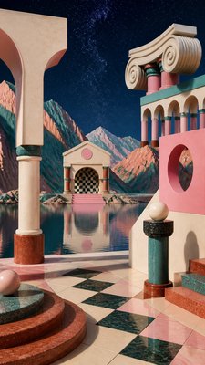 Postmodern Architecture phone wallpaper example