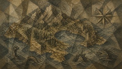 Analytical Cubism Art Style fantasy map example