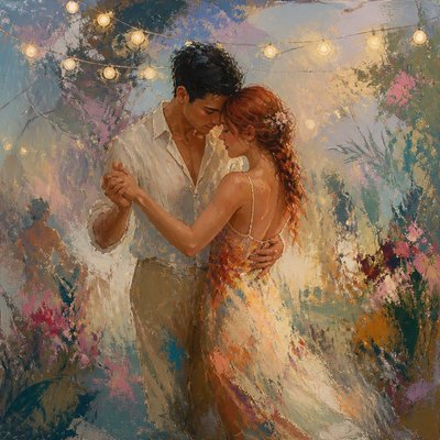 Lyrical Abstraction Art Style couple portrait example
