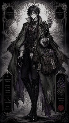 Dark Gothic Anime Art Style character design example