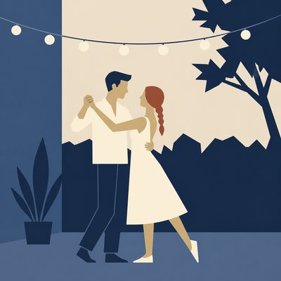 Minimalism Art Style couple portrait example