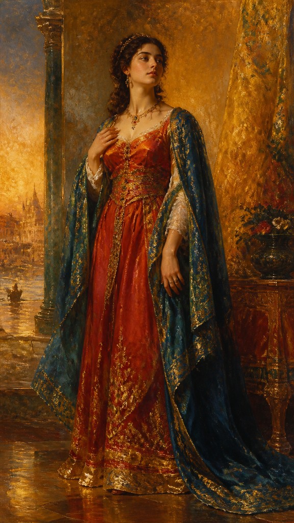 full-length portrait of an elegant figure — Venetian Colorism Renaissance Art Style