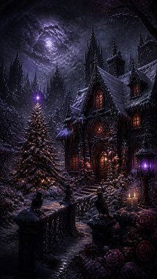 Gothic Fantasy Art Christmas card example