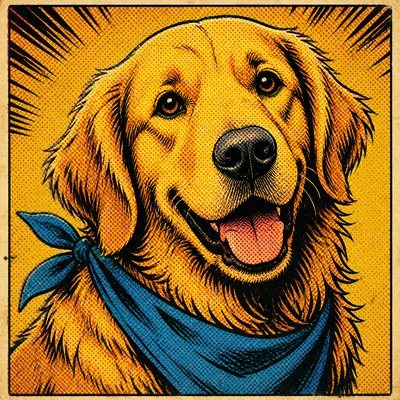 Retro Comic Art pet portrait example
