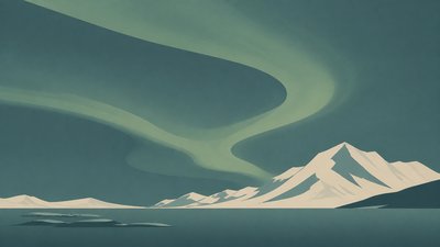 Minimalist Landscape Art Style banner example