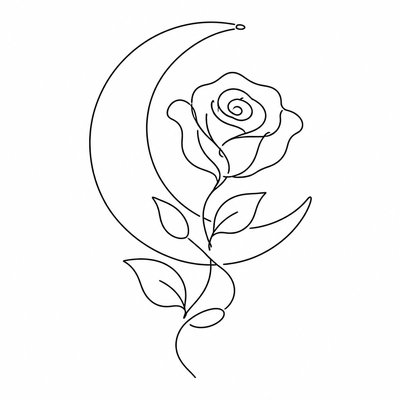 Single Line Minimalism Art Style tattoo design