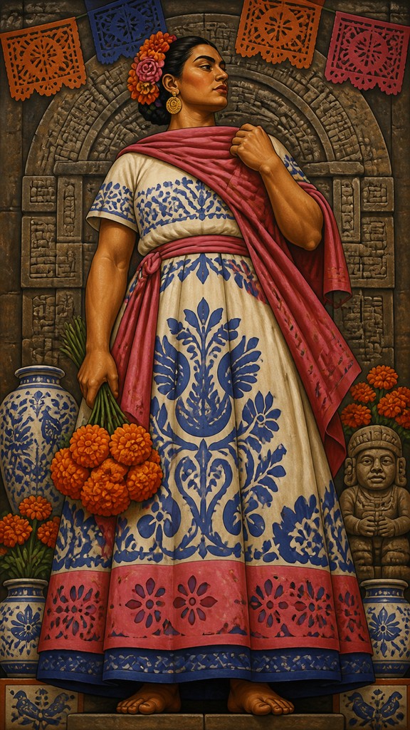 full-length portrait of an elegant figure — Mexican Art Style