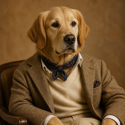 Old Money Fashion Style pet portrait example