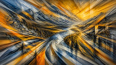 Futurism Art Style desktop wallpaper example
