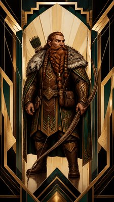 Art Deco Style tabletop character portrait example