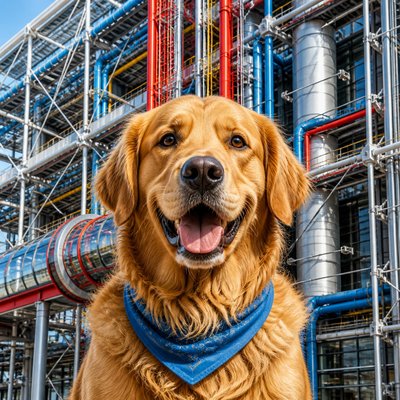 High-Tech Architecture pet portrait example