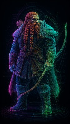 Data Visualization Contemporary Art Style tabletop character portrait example