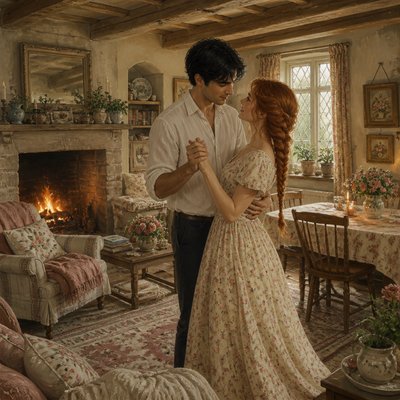 English Cottage Interior Design couple portrait example