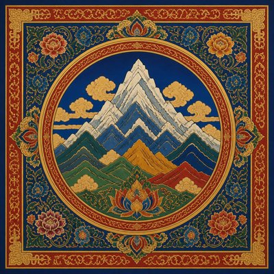 Tibetan Religious Art logo concept example
