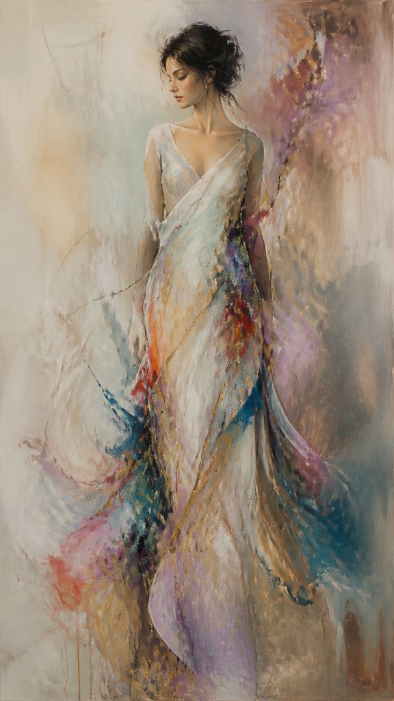 full-length portrait of an elegant figure — Lyrical Abstraction Art Style