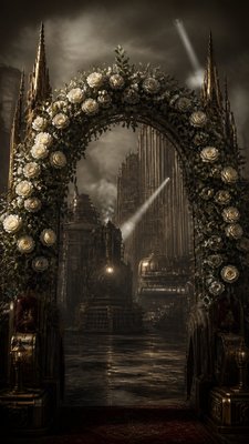 Dieselpunk Aesthetic wedding invitation example