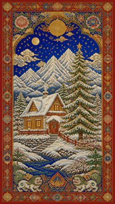 Tibetan Religious Art Christmas card example