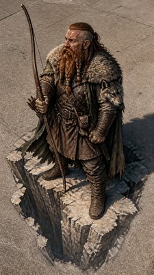 3D Illusion Street Art Style tabletop character portrait example