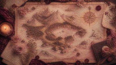 Romantic Academia Aesthetic fantasy map example