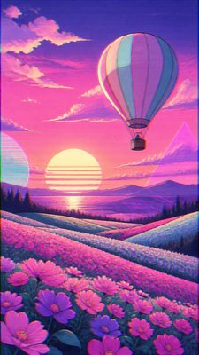 Vaporwave Anime Aesthetic greeting card example