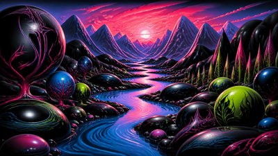 Lowbrow Art Style desktop wallpaper example