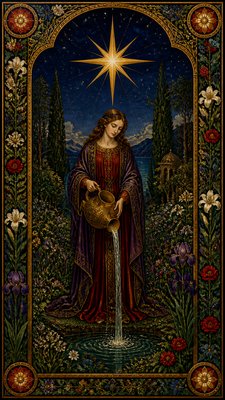 Pre-Raphaelite Art Style tarot card example