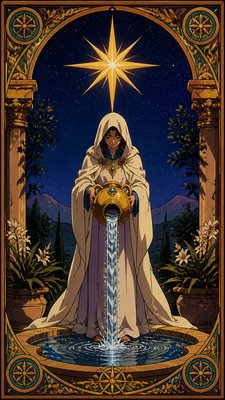 Classic 90s Anime Art Style tarot card example